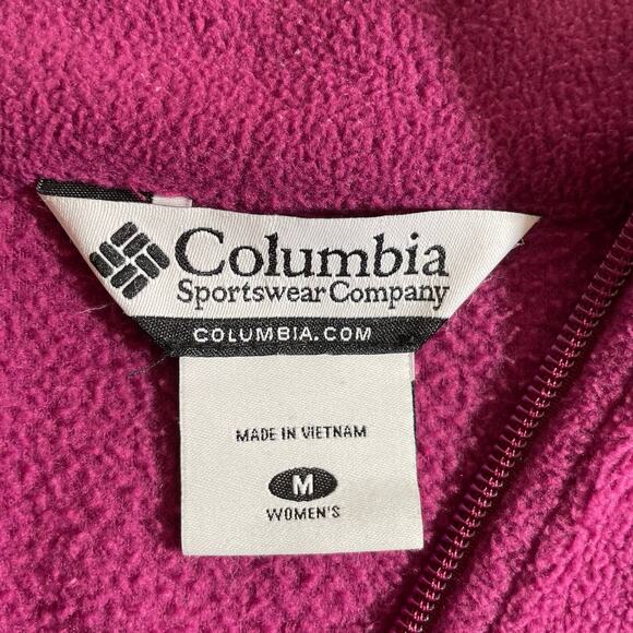 COLUMBIA Women's Fleece Benton Springs Full Zip Jacket Fuchsia Size Medium - Picture 8 of 10